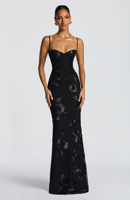 Damen Velours Maxikleid