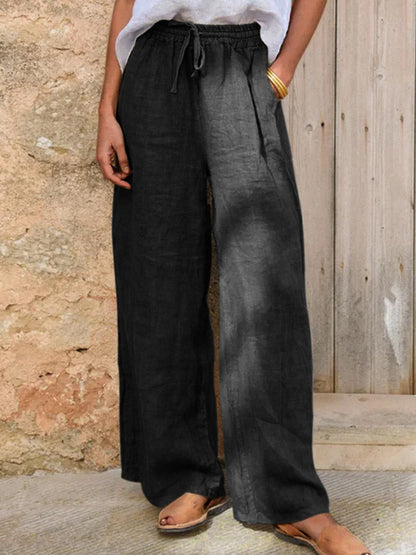 Damen Freizeit-Hose aus Baumwoll-Leinen-Mischung