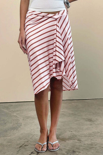 Damen Midirock Mit Karomuster Asymmetrischer Schnitt