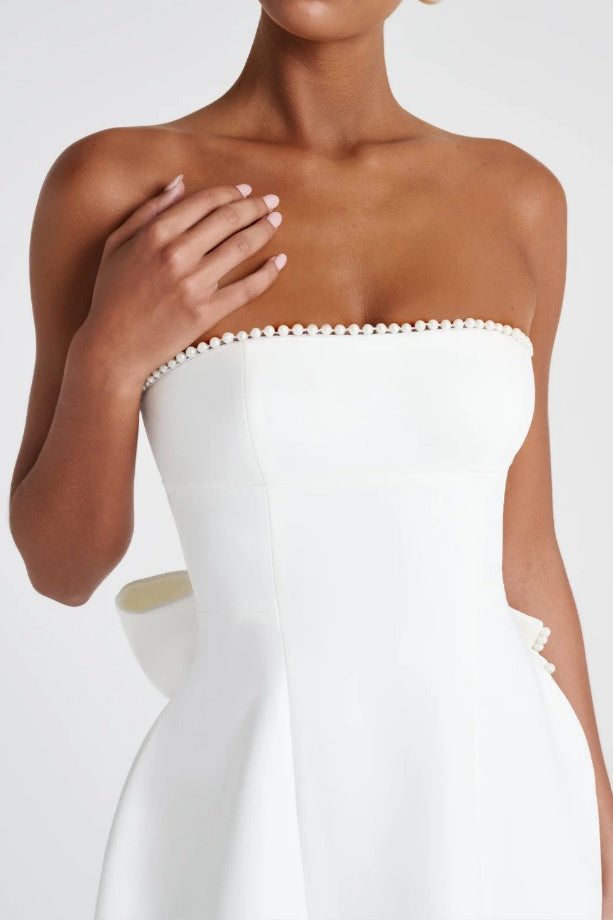 Damen Mini Kleid in A-Linie mit offenem Schulterbereich