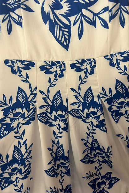 Spaghettiträger Polyester Midi Kleid Blau