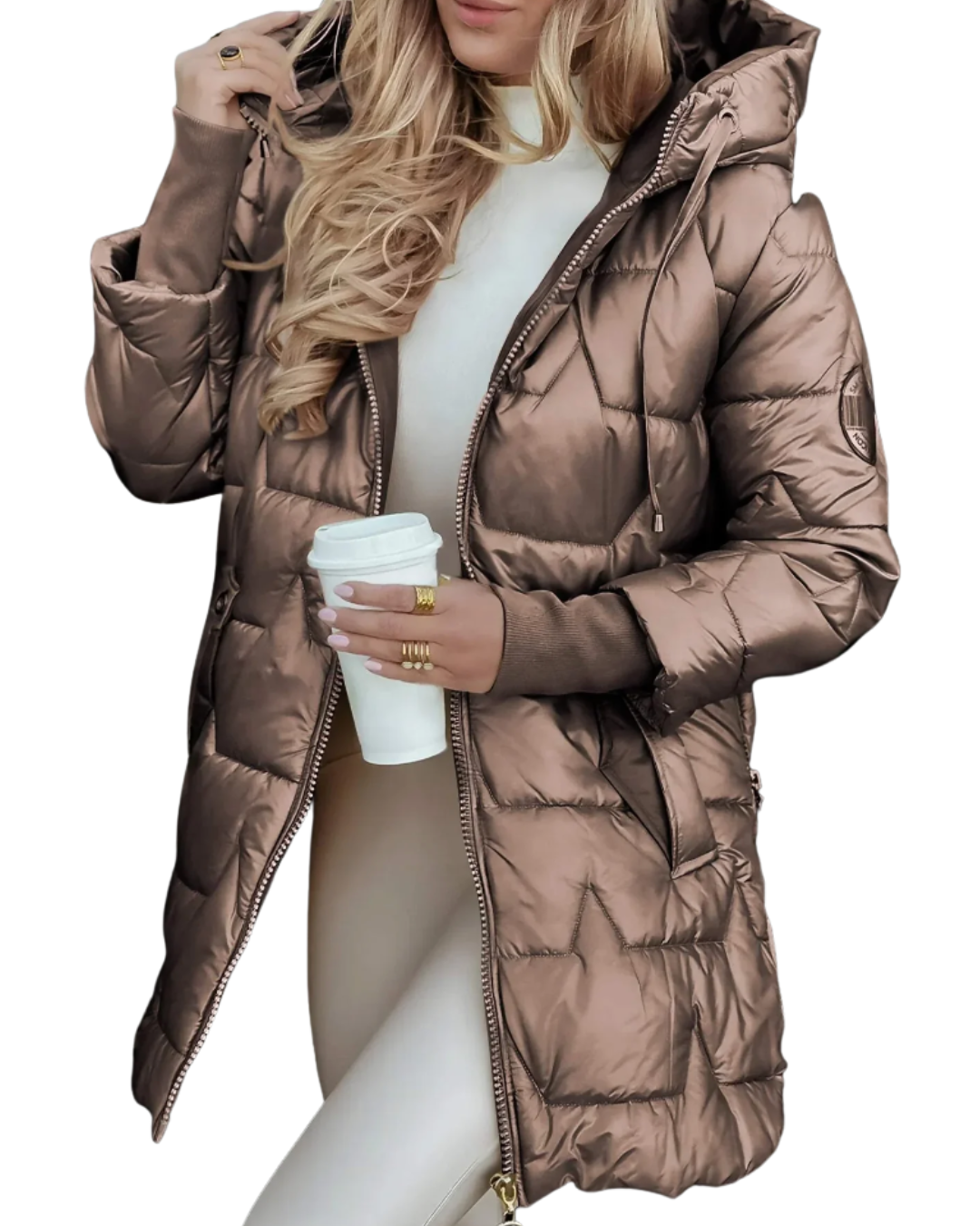 Gemütliche Steppjacke mit Kapuze für mühelosen Stil