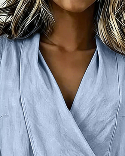 Ärmellose Wickelbluse für Damen