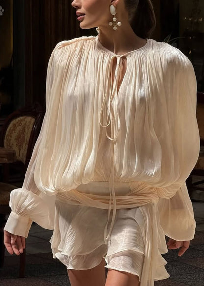 Estelle Champagner Satin Negligékleid