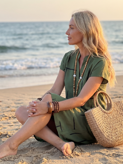 Luftiges Sommerkleid mit abstraktem Druck