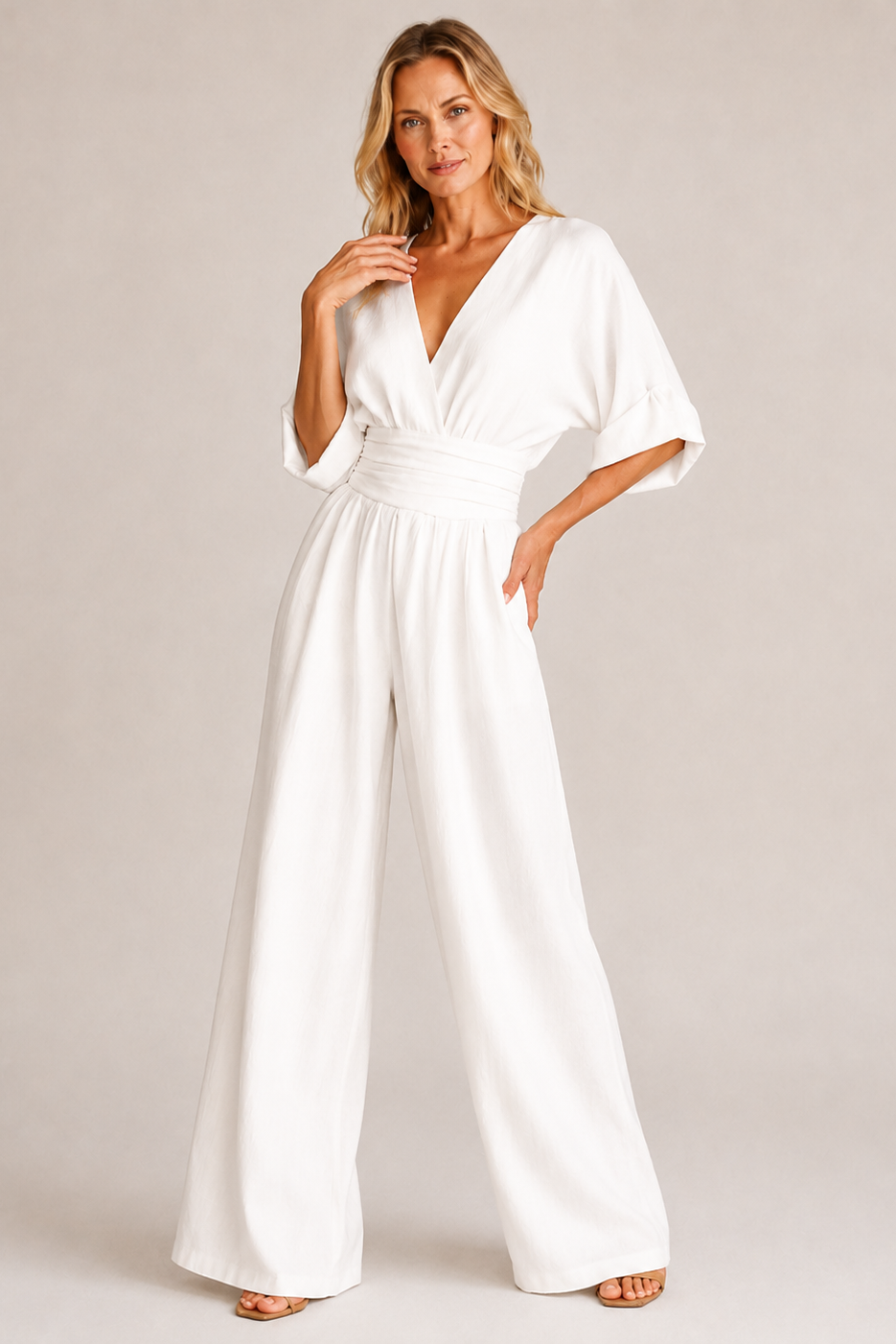 Damen Overall mit dreiviertellangen Ärmeln
