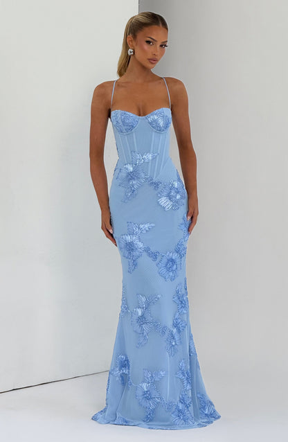 Damen Velours Maxikleid