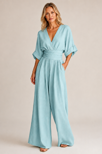 Damen Overall mit dreiviertellangen Ärmeln