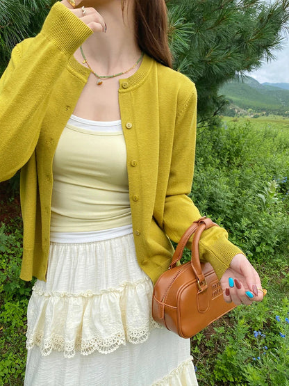 Damen Strick Grobstrick Langarm Cardigan mit lockerem Sitz
