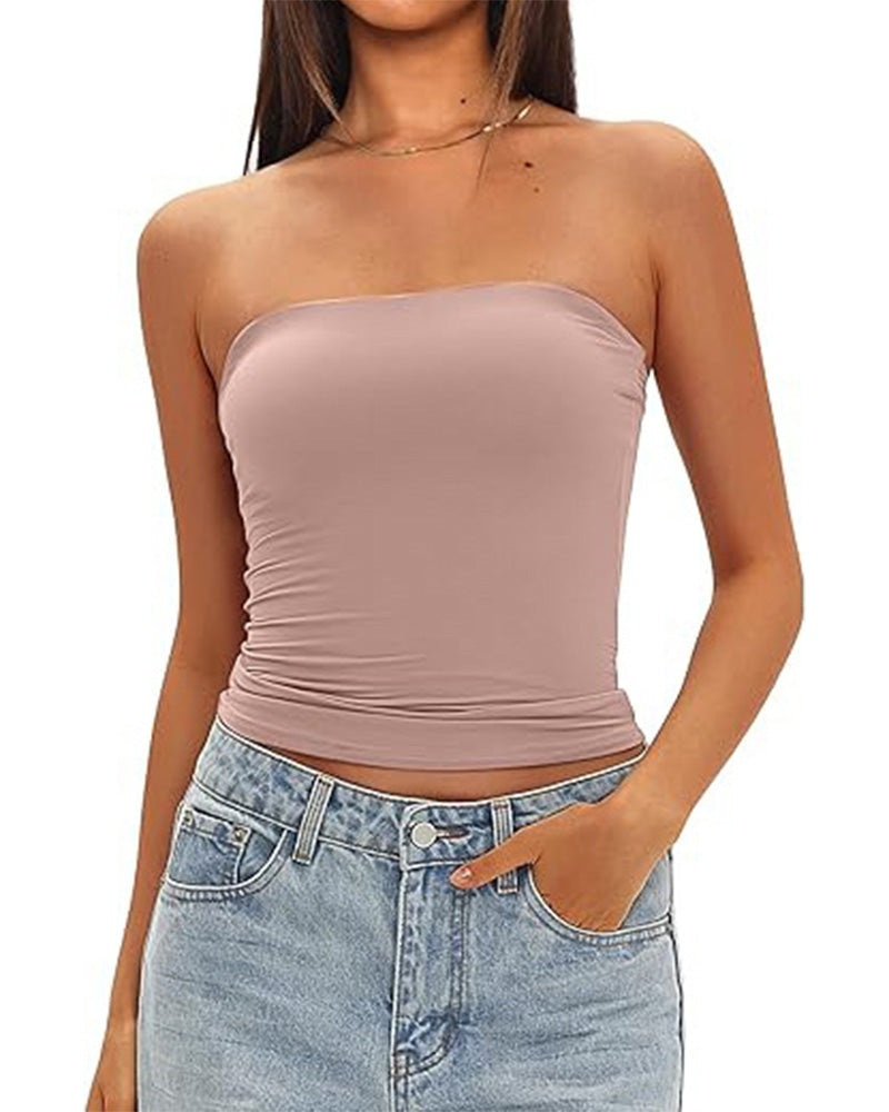 Damen Tanktop schmal geschnitten und ärmellos, flach liegend von hinten