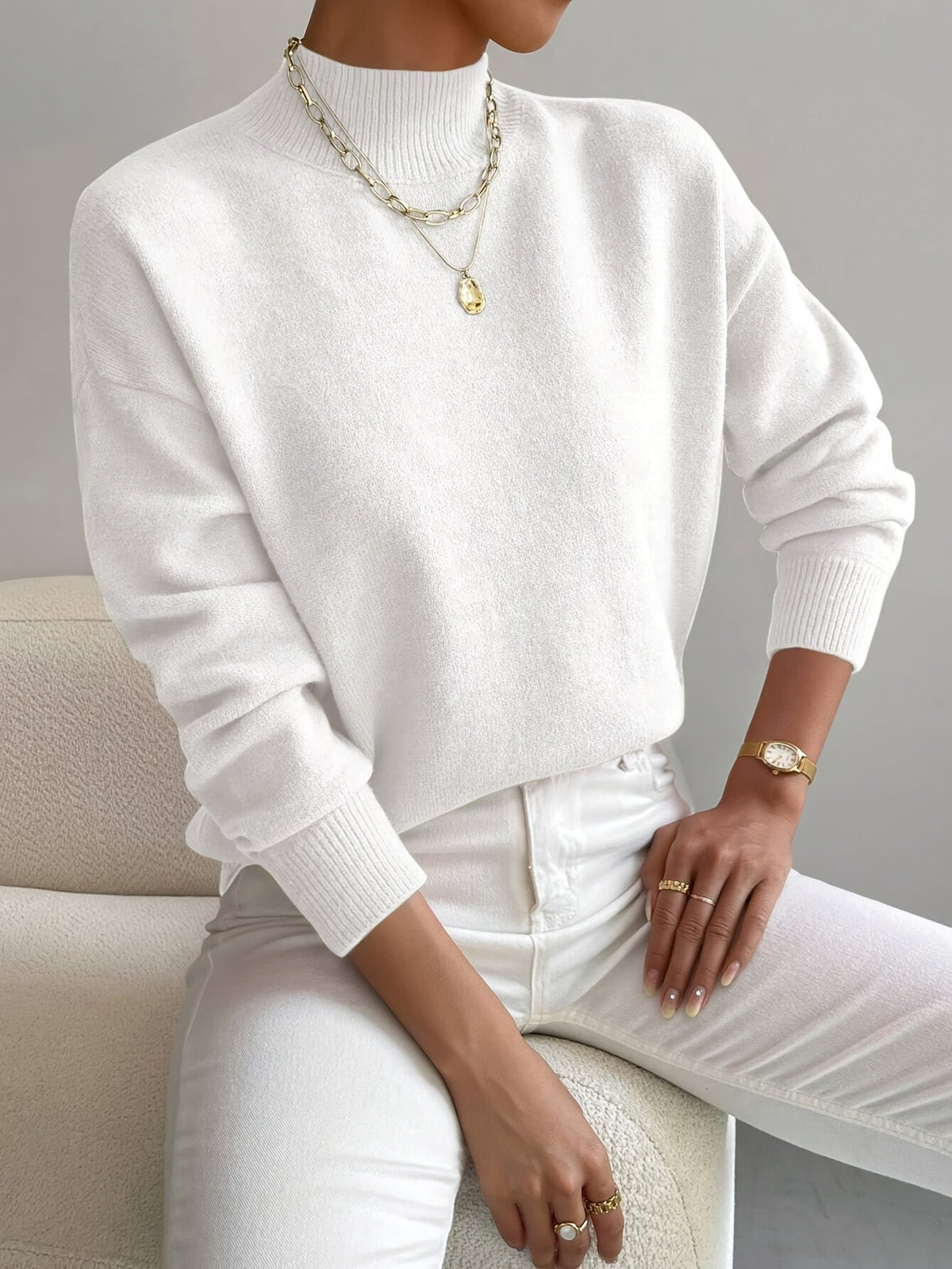 Gemütlicher eleganter Rollkragenpullover