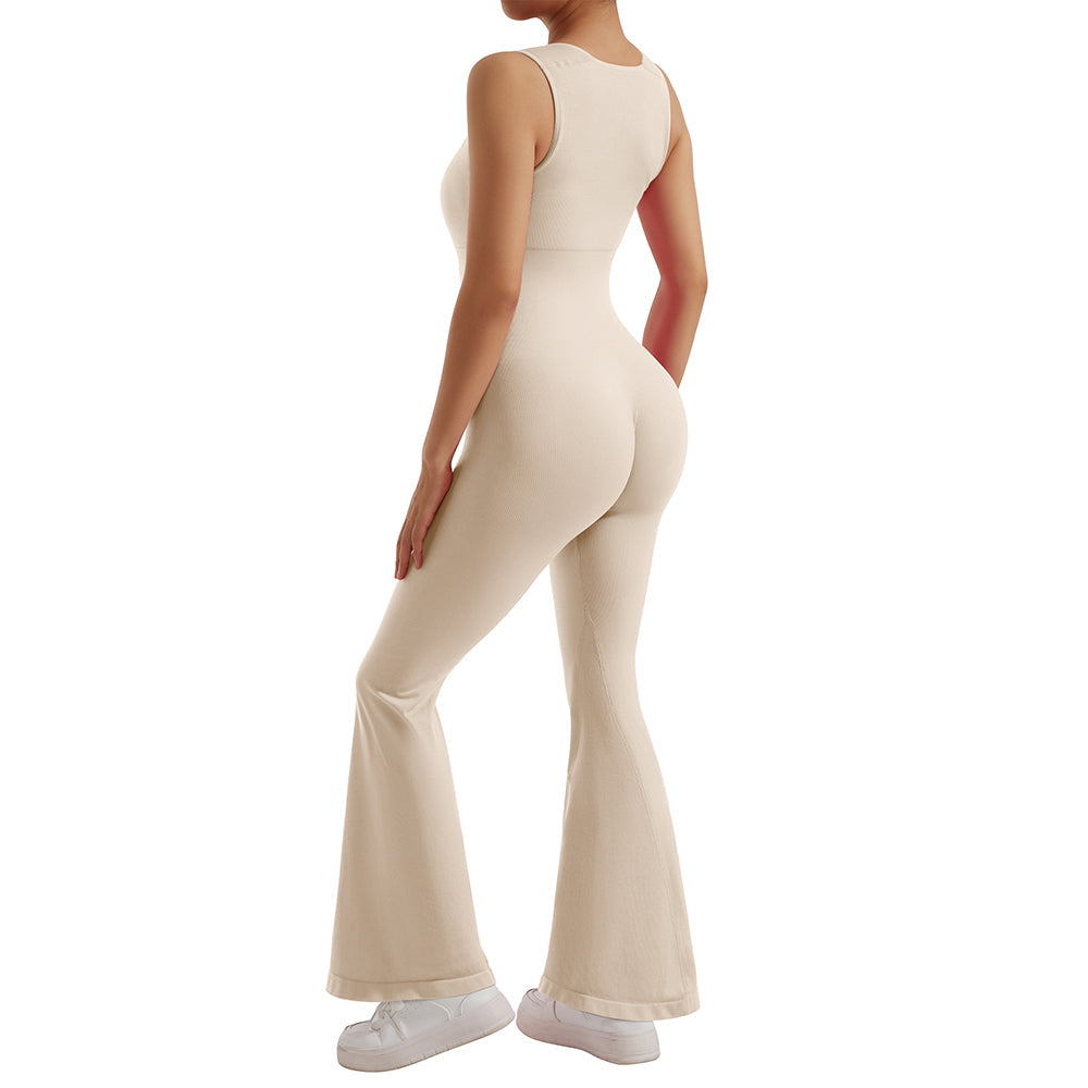 Ärmelloser Damen-Bodycon-Jumpsuit Eng anliegender Overall