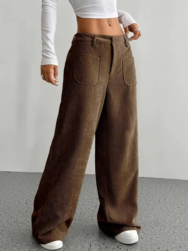 Damen Wide-Leg-Hose mit hohem Bund als modischer Alltagslook