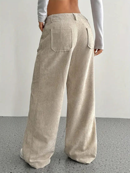 Wide-Leg-Hose für Damen mit hohem Bund, Seitenansicht