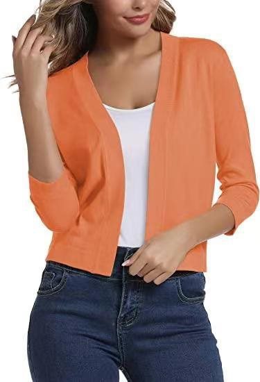 Damen Cardigan Kurz Mit Offener Vorderseite