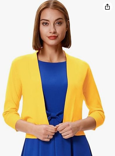 Damen Cardigan Kurz Mit Offener Vorderseite