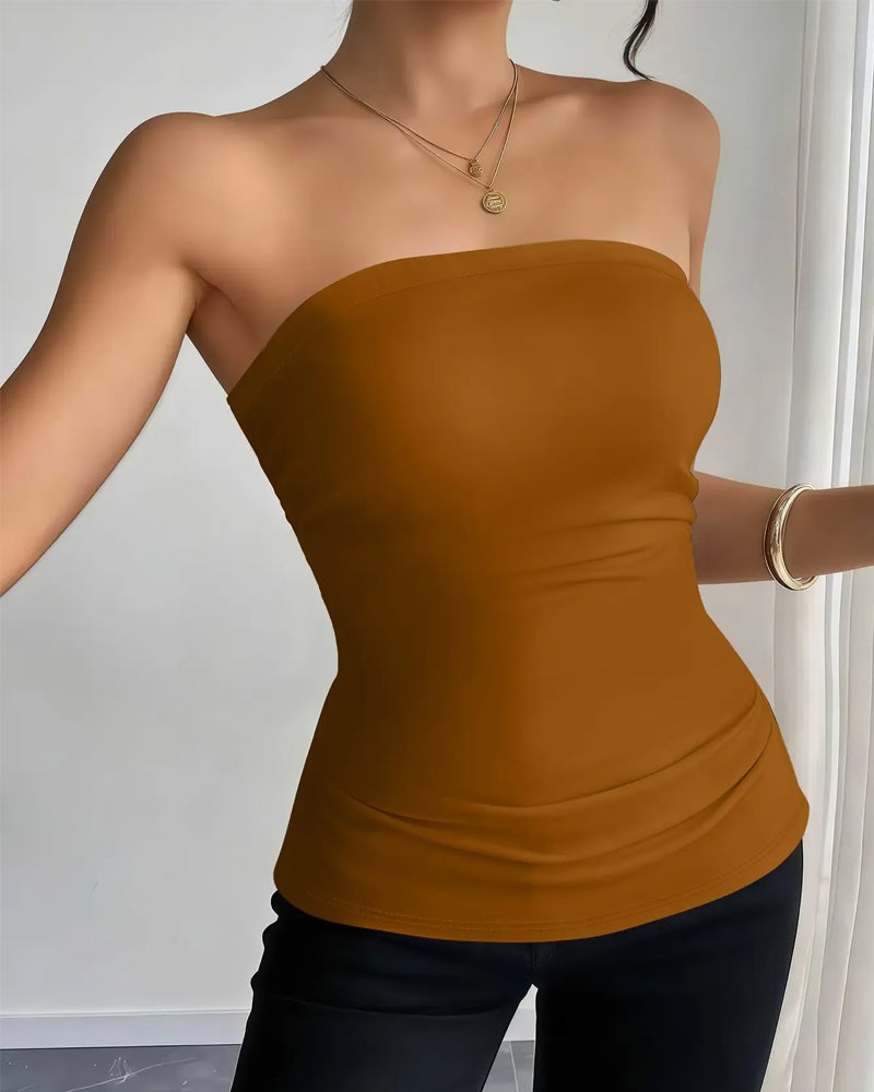 Damen Tank Top unifarben im Slim-Fit-Schnitt, Vorderansicht