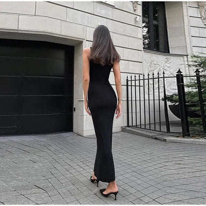 Weiches Strick-Rippen-Midikleid