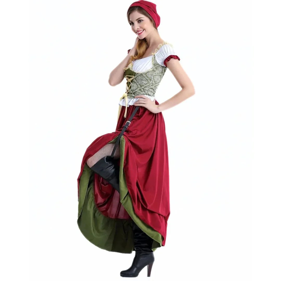 Damen-Dirndl mit Schürze und klassischer Trachtenoptik