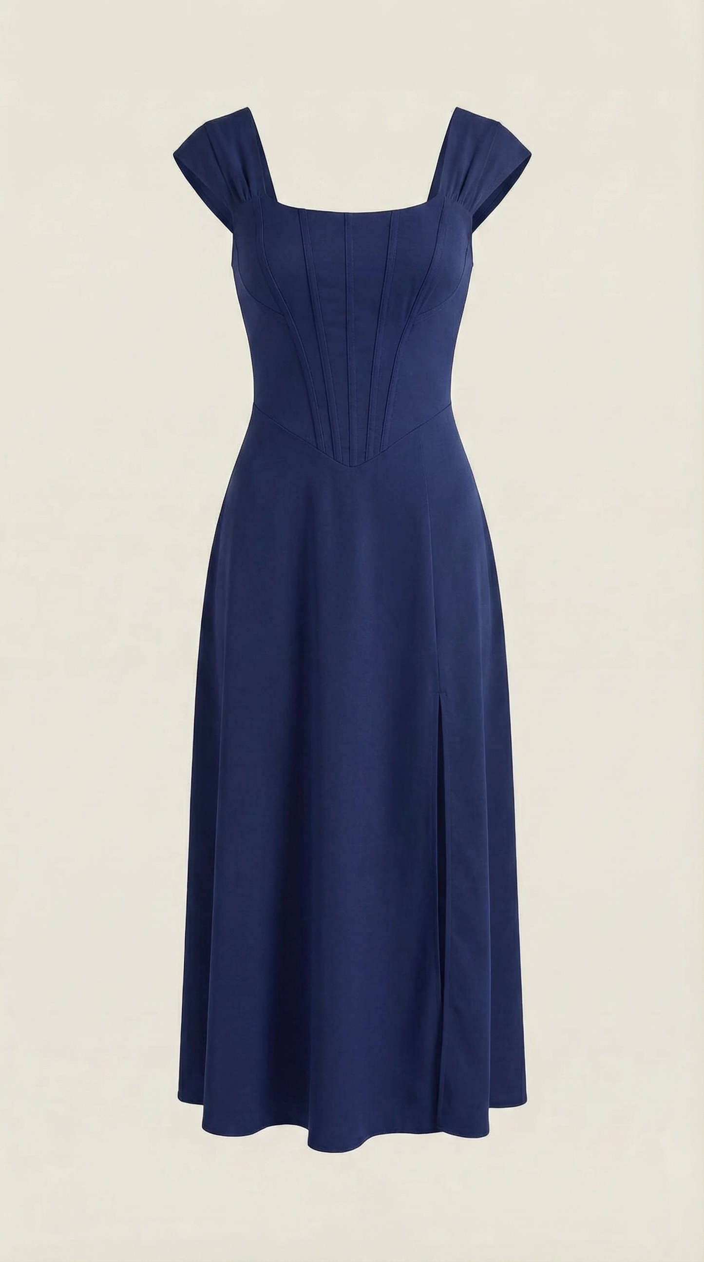 Damen Korsett Midi Kleid Hochzeitsgast Kleid