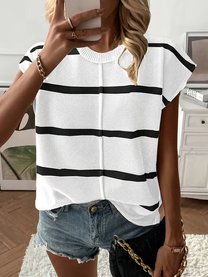Damen Stricktop ärmellos mit locker fallender Passform