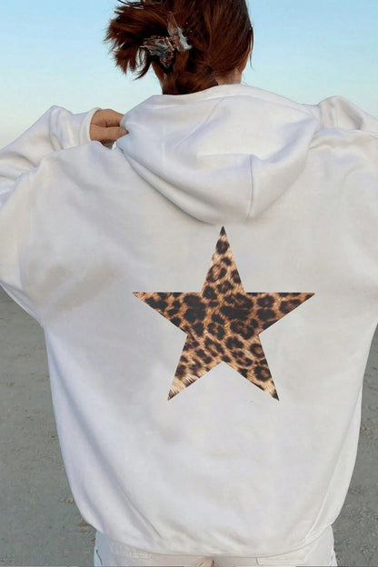 Damen Hoodie Mit Sternprint Und Rippdetail