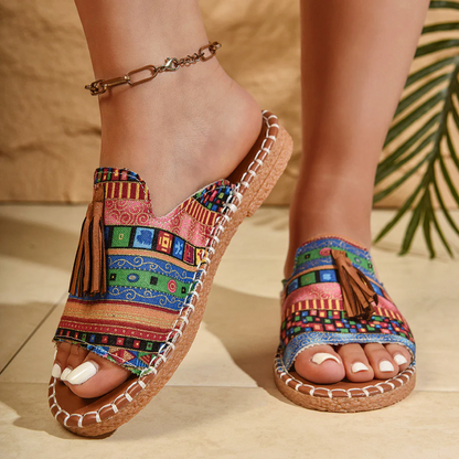 Bohemian Quasten-Sandalen für Damen