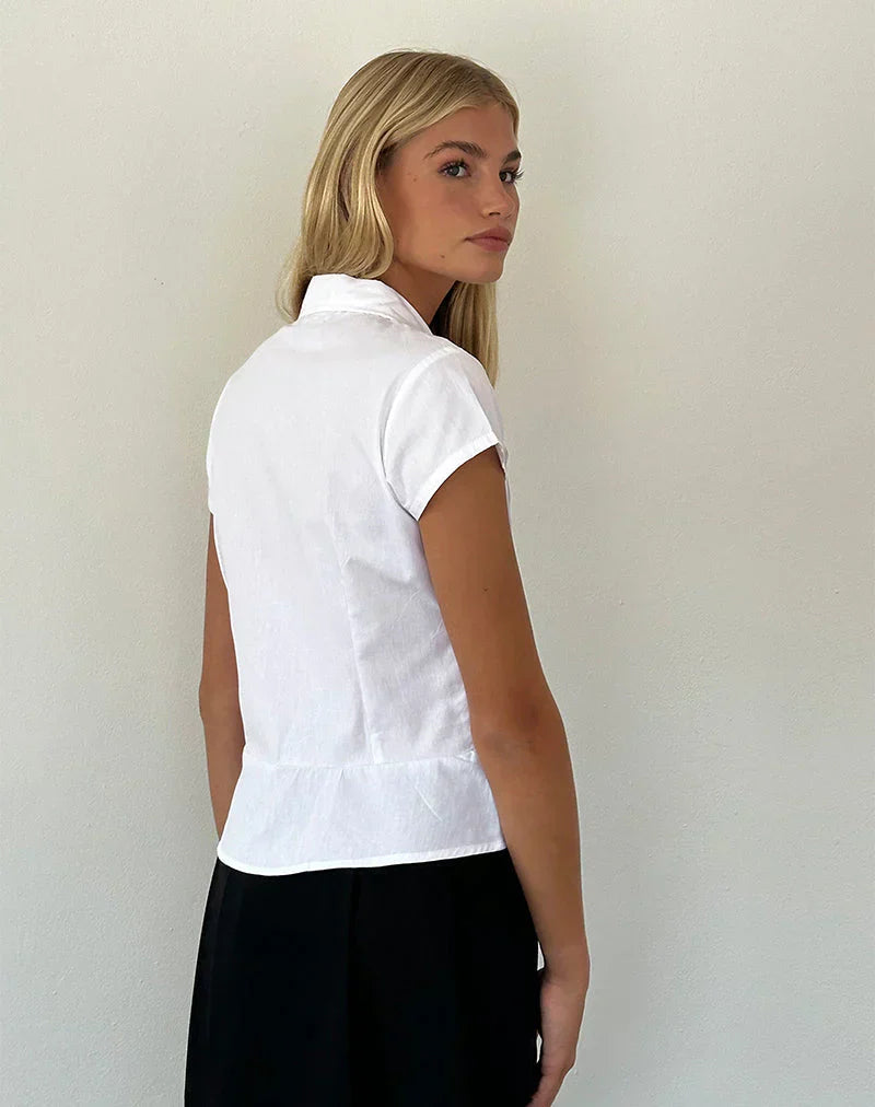 Elegante Damenbluse mit transparenten Ärmeln