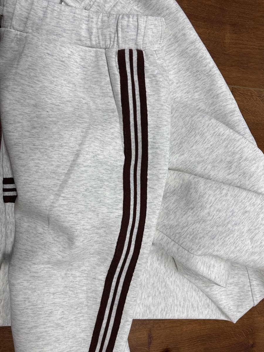 Pullover mit halbem Reißverschluss & Hose mit weitem Bein Set