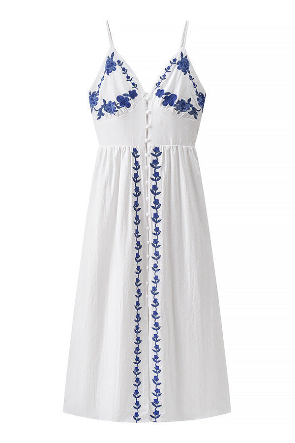Ärmelloses Sommerkleid mit Blumenmuster