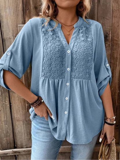 Elegante Bluse mit V-Ausschnitt