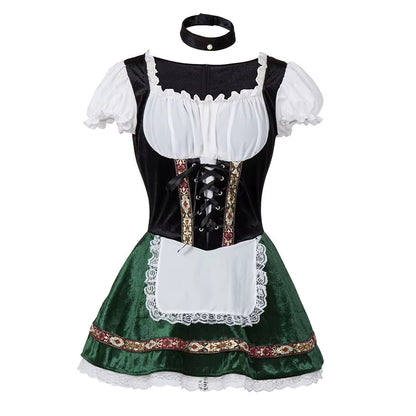 Schnürdetails am Mieder des traditionellen Dirndlkleids