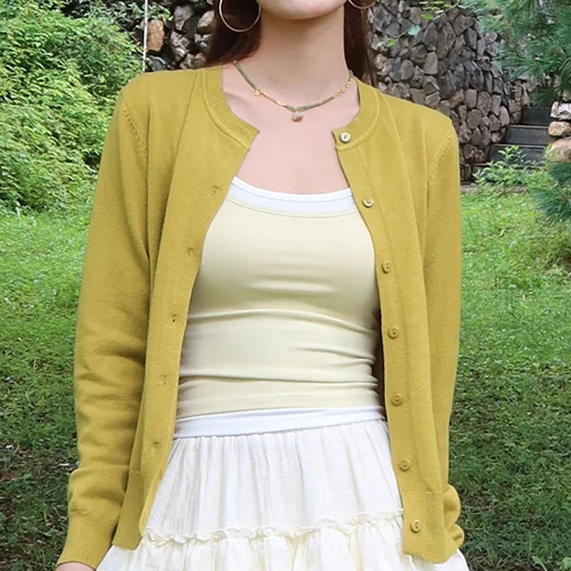 Damen Strick Grobstrick Langarm Cardigan mit lockerem Sitz