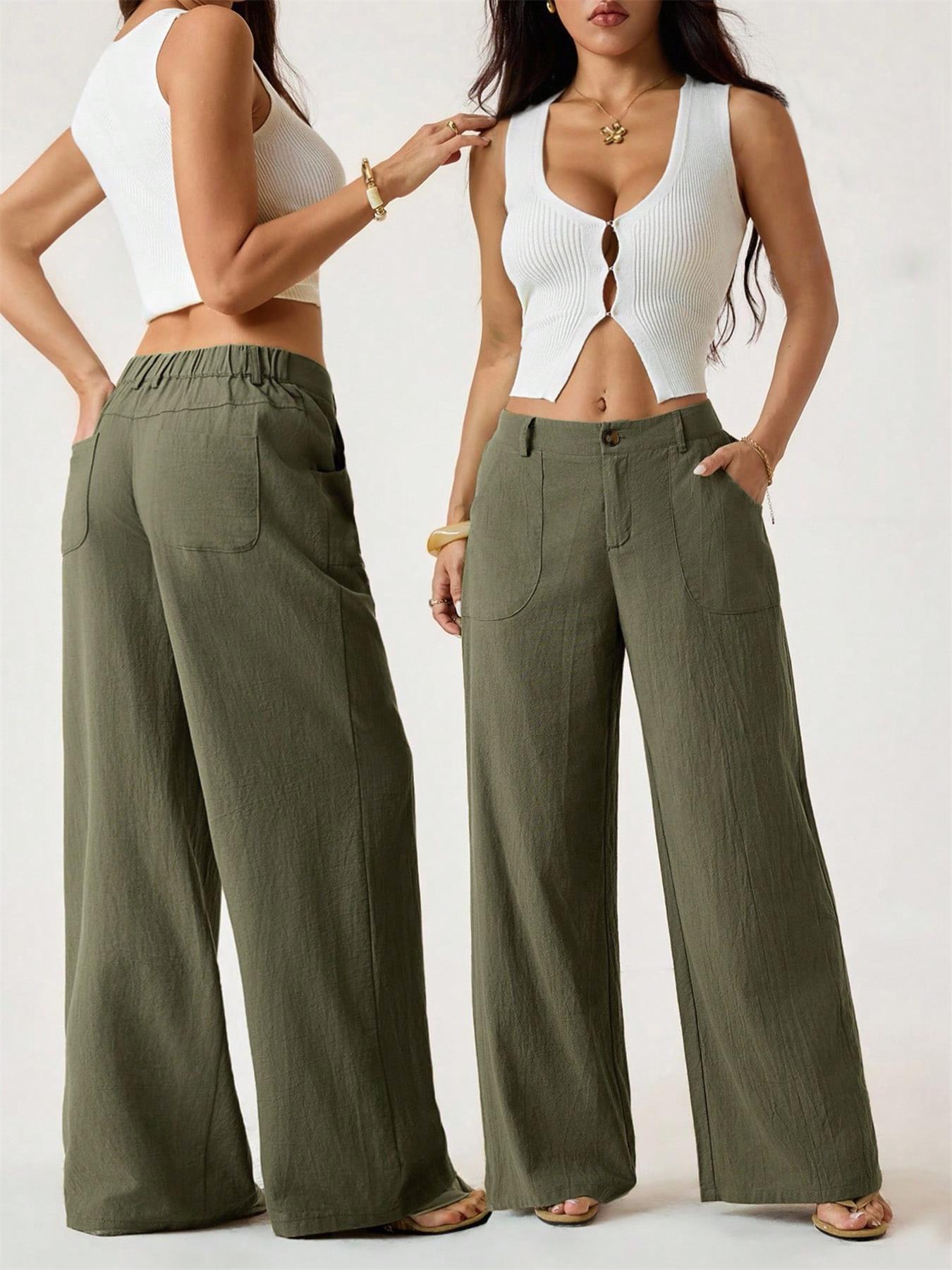 Damen Wide-Leg-Hose in elegantem klassischem Schnitt am Model