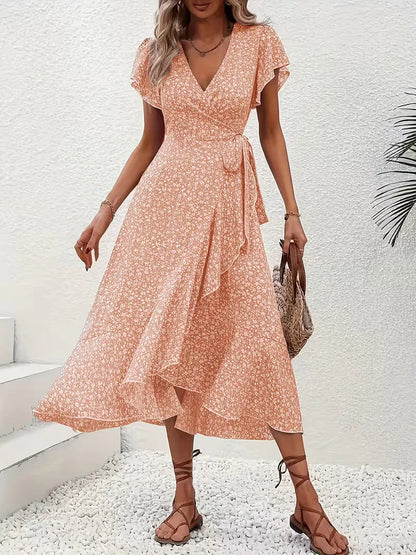 Florales Wickelkleid für Damen
