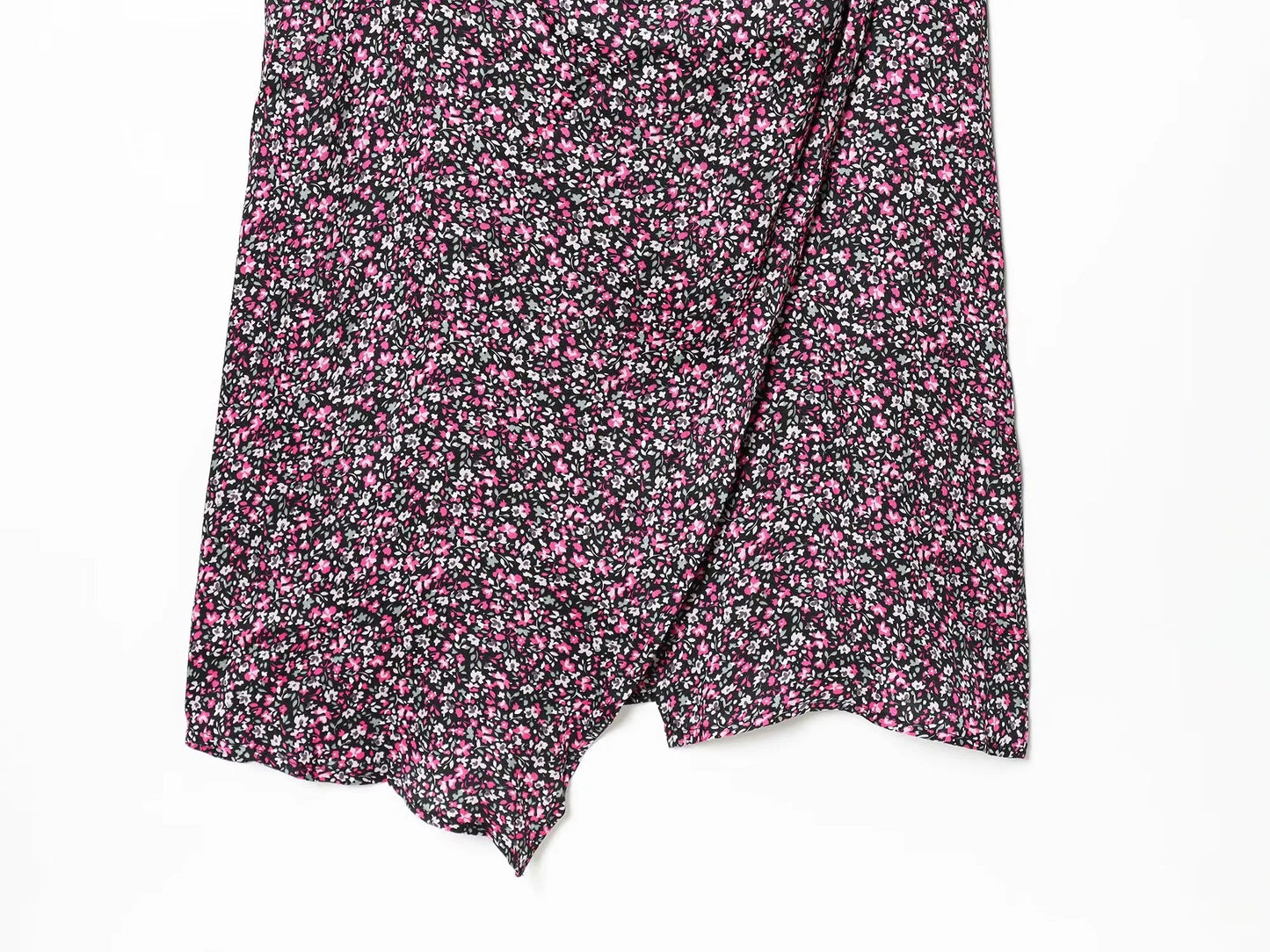 Damen V-Ausschnitt Blumiger Chiffon Unterkleid Ärmelloses Sommerkleid