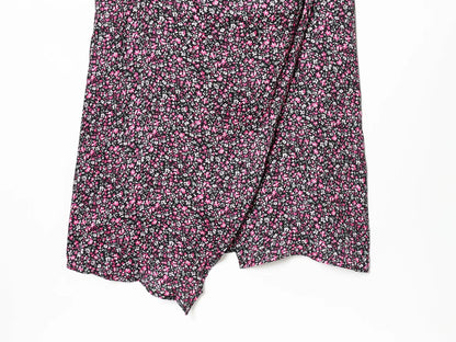 Damen V-Ausschnitt Blumiger Chiffon Unterkleid Ärmelloses Sommerkleid