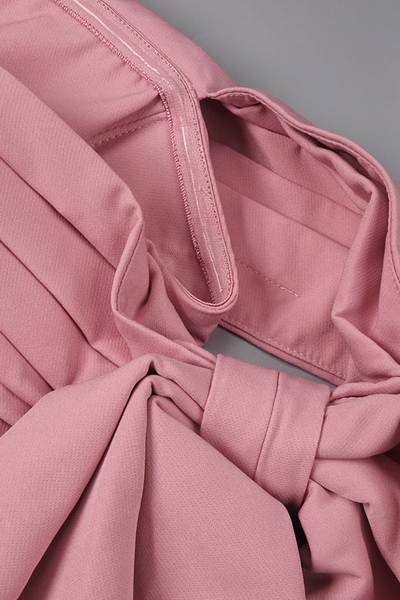 Midi-Kleid mit einer Schulter und Schleifendetail