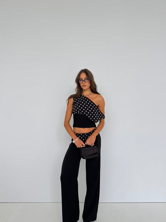 Tessa Crop-Top mit Polka Dots