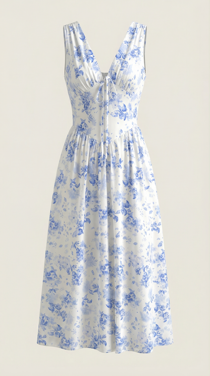 Damen Korsett Midi Sommerkleid