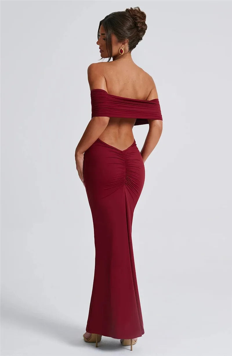 Trägerloses, rückenfreies, sexy Maxikleid