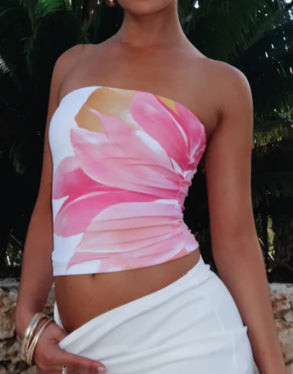 Damen trägerloses Bandeau-Sommeroberteil