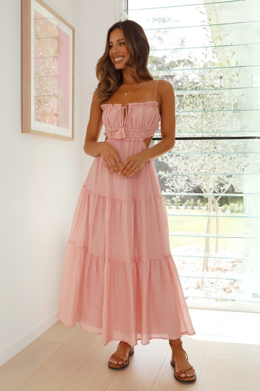 Midikleid aus Chiffon-Baumwollmischung