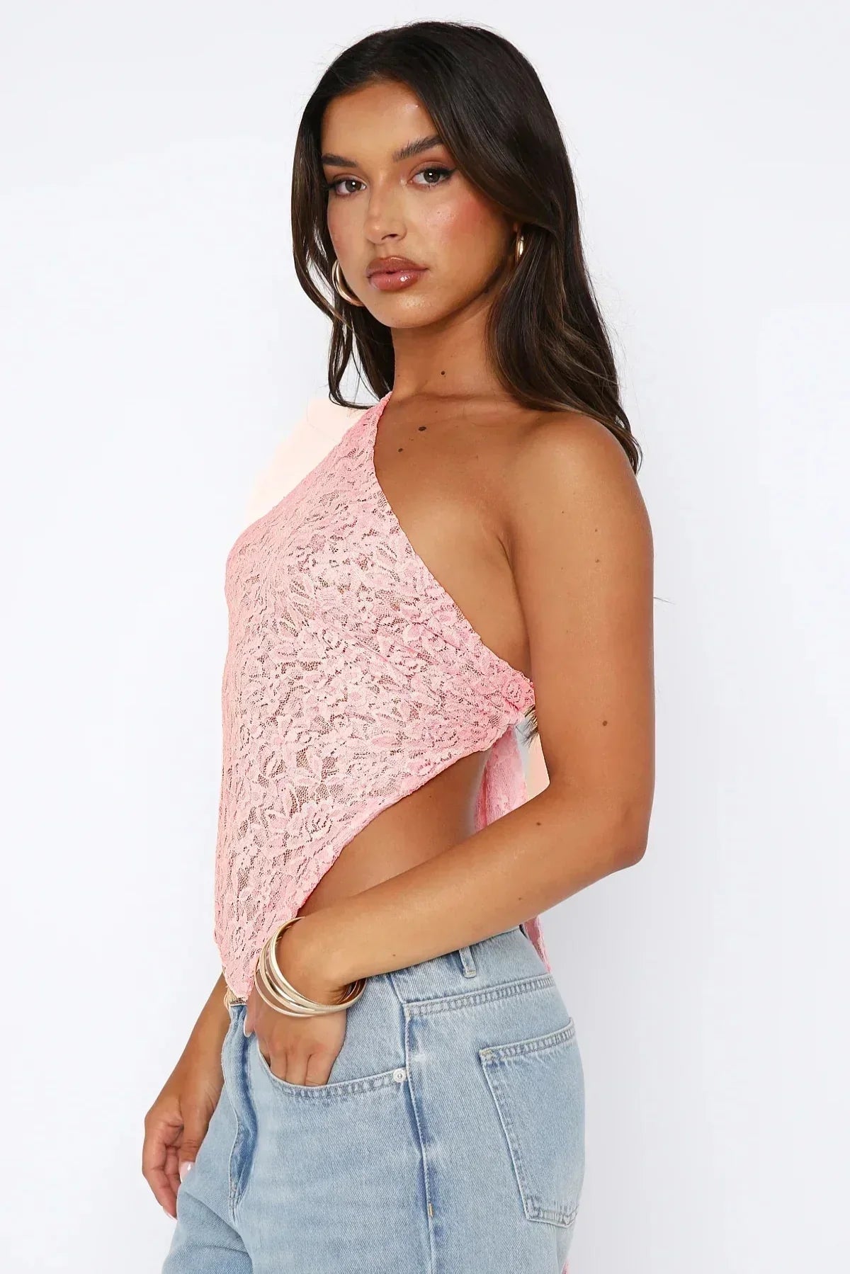Damen Baila Spitzen-Cropped Top