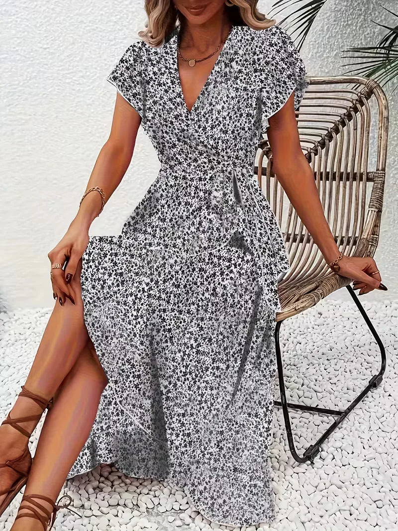 Florales Wickelkleid für Damen