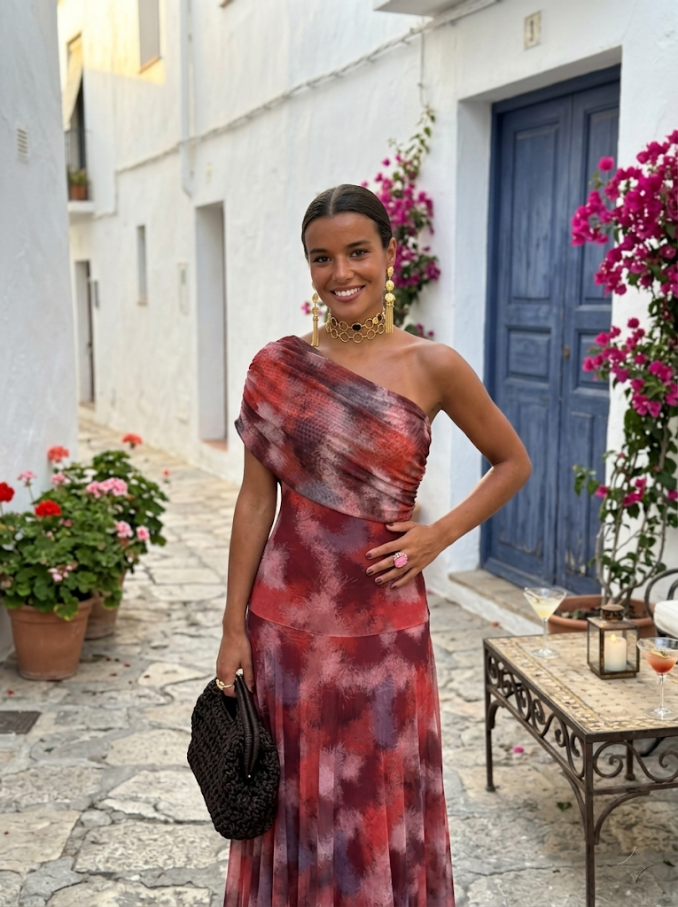 Drapiertes Off-Shoulder-Kleid für Damen in Maxilänge für festliche Anlässe