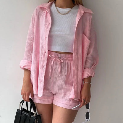 Plissiertes Sommer-Set für Damen in kombinierbarem Design