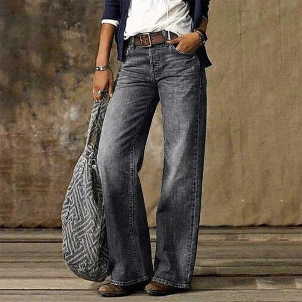 Damen Wide Leg Jeans Aus Denim
