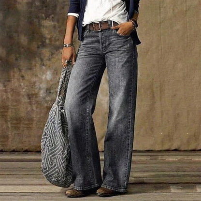 Damen Wide Leg Jeans Aus Denim
