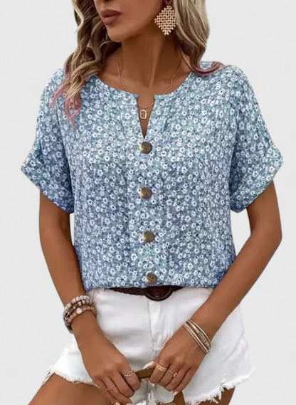 Damen Top mit Blumenmuster in Rückansicht
